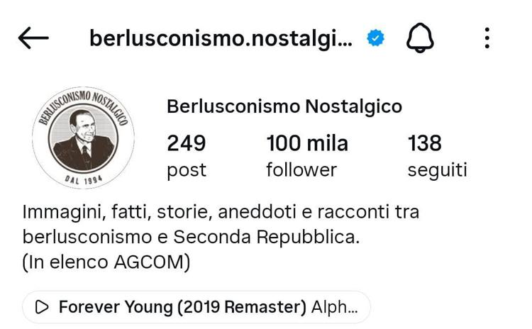 La pagina Instagram 