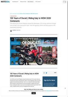 Philippines: Jinno Rufino of Ducati Philippines celebrates 100 years of Ducati in Italy