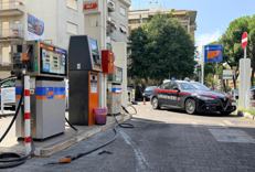 Il distributore di benzina sulla Prenestina - foto dei Carabinieri