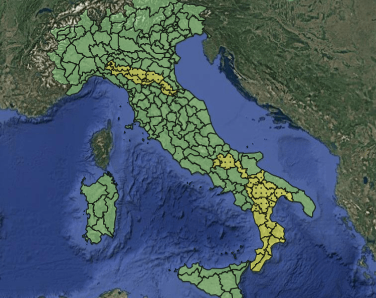 Mappa allerte meteo 2 settembre 2026 - (Protezione civile)