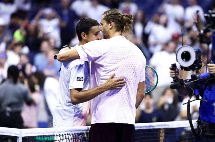 Lorenzo Sonego e Alexander Zverev - Afp