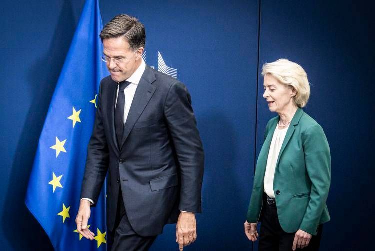 La presidente della Commissione europea Ursula von der Leyen  e il segretario generale della NATO Mark Rutte, 2 settembre 2026 (ZUMA Press Wire)