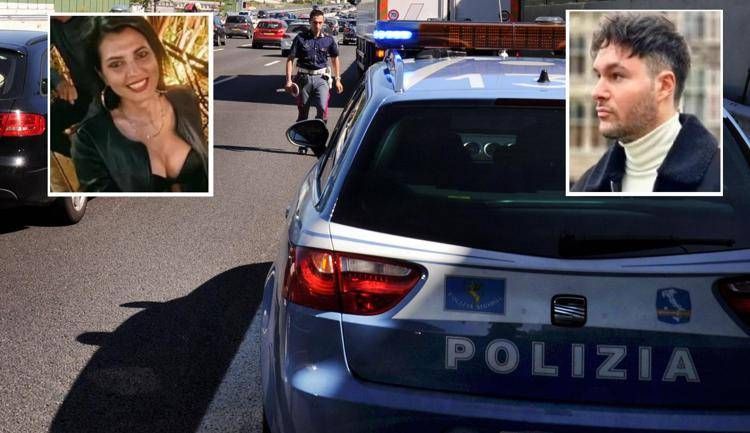 Polizia stradale, nel riquadro Lorena Iscena e Federico Vella - (Fotogramma e foto dal profilo Fb di Federico Vella)