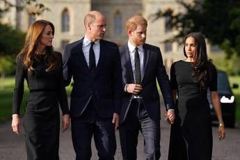 William e Harry con le rispettive mogli, Kate Middleton e Meghan Markle - (Ipa)