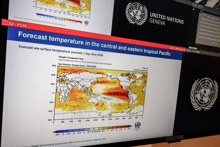 Slide presentate durante l'allerta dell'agenzia climatica delle Nazioni Unite - (Afp)