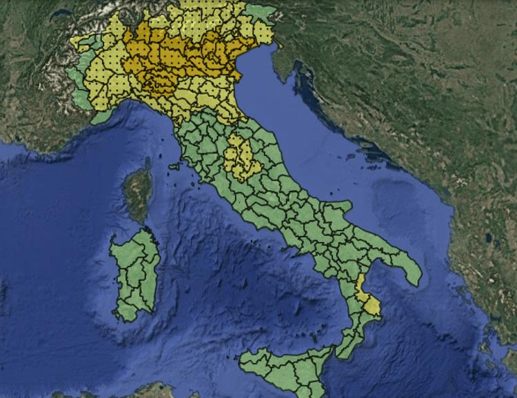 Maltempo, allerta meteo arancione e gialla per temporali 9 settembre: la mappa delle regioni a rischio