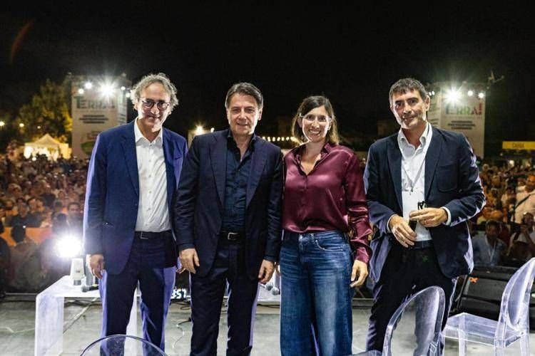 I quattro leader del centrosinistra insieme all'evento di Avs-Sinistra Italiana - Sinistra Italiana