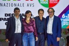 Fratoianni, Schlein, Conte e Bonelli sul palco di Avs - Ipa