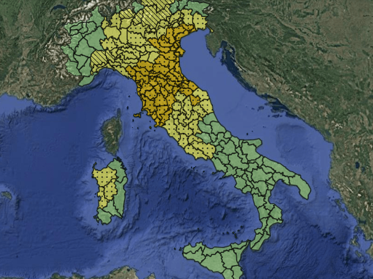 Mappa dell'allerta meteo del 10 settembre 2026 - (Protezione civile)