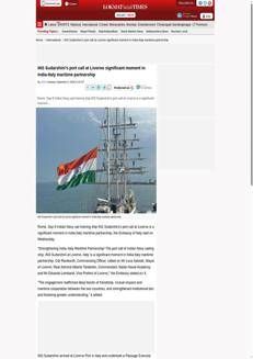 India: La nave scuola INS Sudarshini rafforza la partnership marittima con l'Italia a Livorno