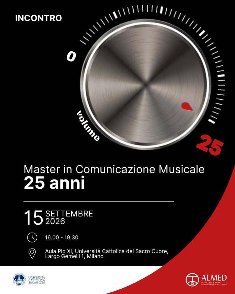 Università, il master in Comunicazione Musicale dell'Università Cattolica compie 25 anni