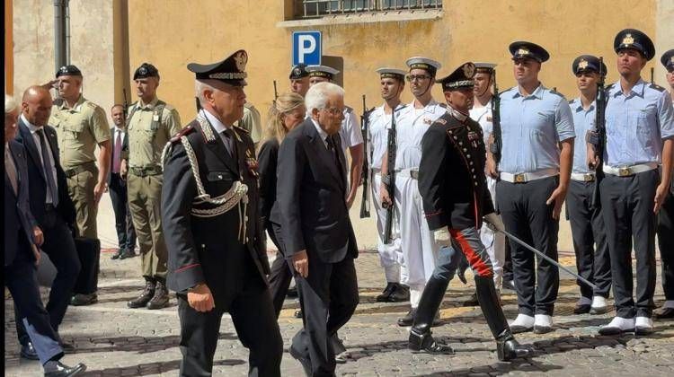 L'arrivo del presidente Mattarella