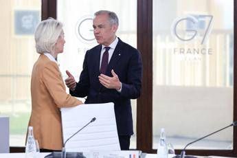 La presidente della Commissione Europea Ursula von der Leyen con il premier canadese Mark Carney
 - Fotogramma/Ipa