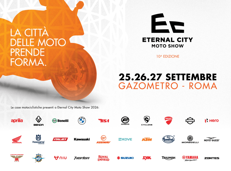 Eternal City Moto Show 2026, ecco le Case presenti al Gazometro di Roma per la 10ª edizione