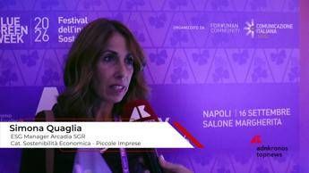 Blue Green Economy Award 2026: Quaglia (Arcadia SGR ), 'per noi la sostenibilità è proprio un modo di fare impresa e quindi di credere nel futuro'