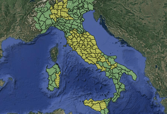 La mappa delle allerte meteo di venerdì 18 settembre - (Protezione civile)