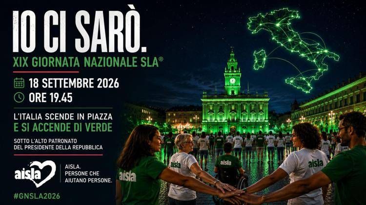 Giornata Sla, domani l'Italia si accende di verde