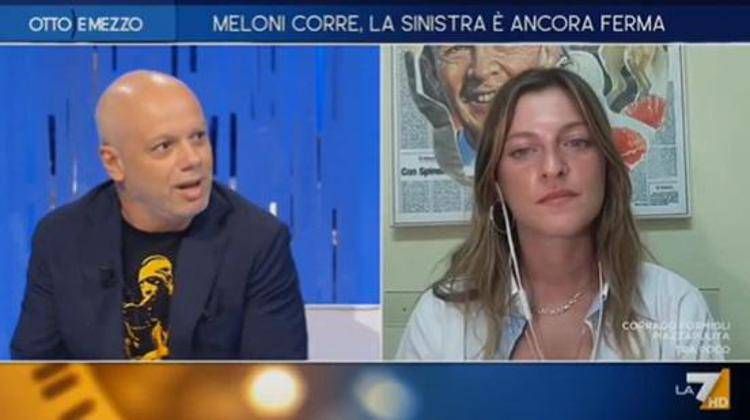 Diego Bianchi e Virginia Libero a 'Otto e Mezzo' - La7