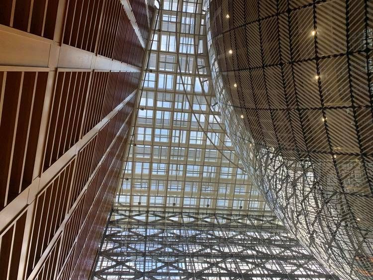 Veduta interna dell'Europa Building, sede del Consiglio Ue e del Consiglio Europeo, a Bruxelles - Fotogramma/Ipa