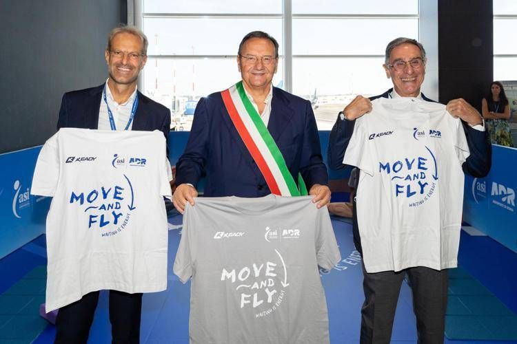 L'Ad di Adr Marco Troncone, il sindaco di Fiumicino Mario Baccini e il presidente di ASI Claudio Barbaro - (foto Ufficio stampa)
