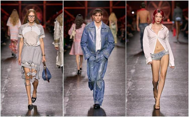 Tre look della sfilata Diesel primavera-estate 2027