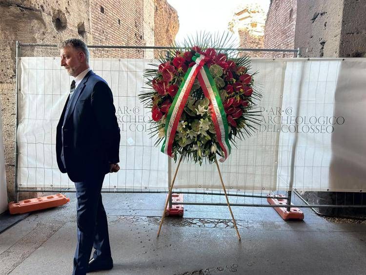 Il ministro Giuli al Colosseo - (Adnkronos)