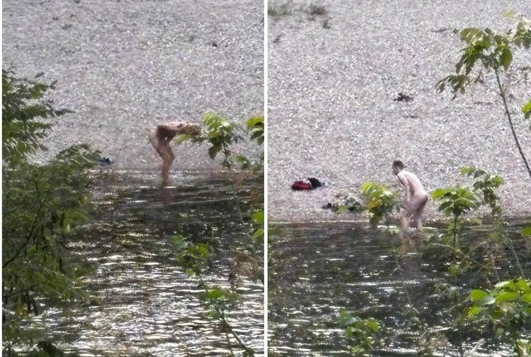 Bagno senza veli nel Brenta, due uomini entrano in acqua nonostante il divieto