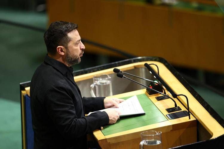 Volodymyr Zelensky all'Onu - Afp