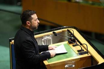 Volodymyr Zelensky all'Onu - Afp