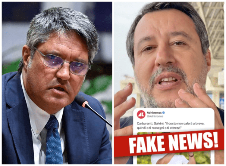 Il direttore Adnkronos Davide Desario e il vicepremier Matteo Salvini