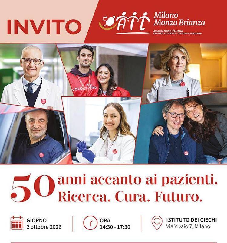 AIL Milano Monza Brianza, invito convegno 50anni - (Ufficio stampa)