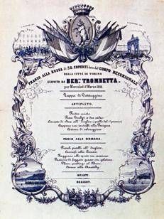 Academia Barilla - menu del 1° marzo 1848 per il pranzo alla russa offerto dal Corpo Decurionale della Città di Torino in occasione delle celebrazioni dello Statuto Albertino - (Ufficio stampa)