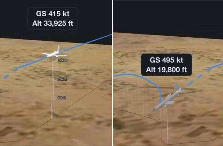 Una simulazione della traiettoria dell'aereo - (video da X)