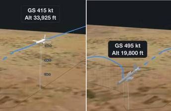 Una simulazione della traiettoria dell'aereo - (video da X)