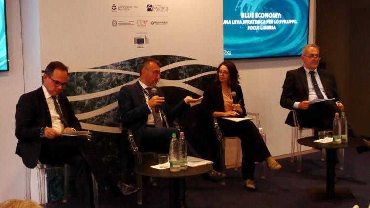 Presentazione del report “Blue Economy: una leva strategica per lo sviluppo. Focus Liguria” dell'Ufficio Studi Bper, presentato al Salone Nautico Internazionale di Genova - (Adnkronos)