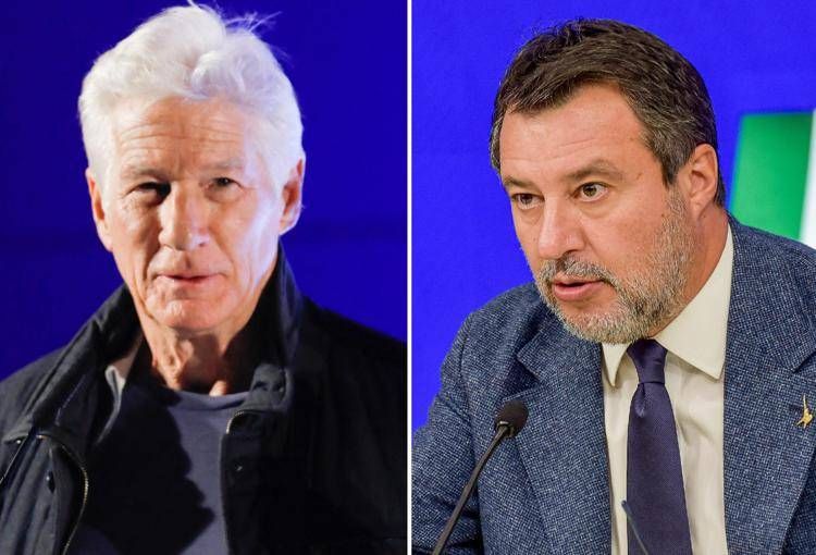 Richard Gere e Matteo Salvini - (Fotogramma)