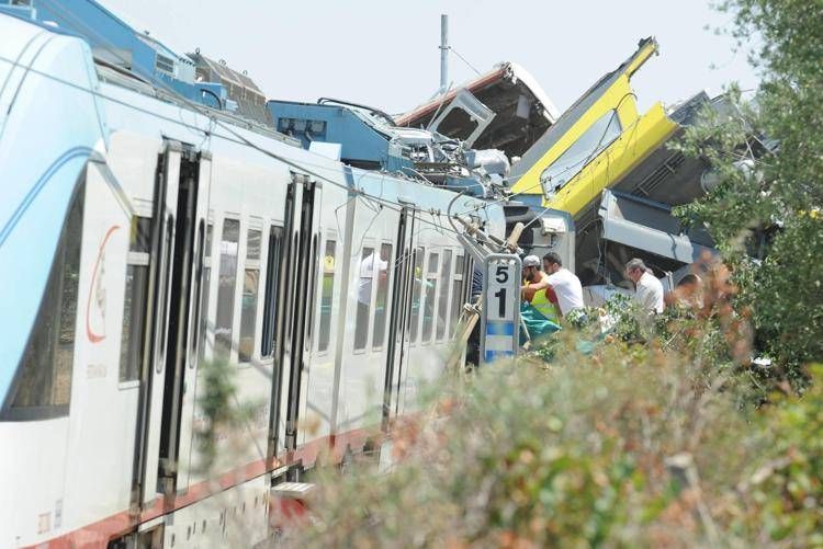 Lo scontro dei treni tra Andria e Corato del luglio 2016 - (Fotogramma/Ipa)