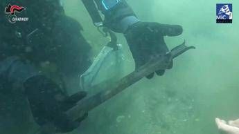 Viterbo, eccezionale scoperta nel Lago di Mezzano: recuperata una spada di oltre tremila anni fa - Video