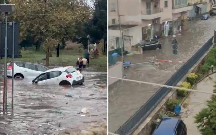 Maltempo, doppia tromba marina nel trapanese: danni e feriti. Nubifragi e strade allagate da Napoli a Brindisi