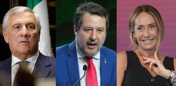 Antonio Tajani, Matteo Salvini e Arianna Meloni - (Fotogramma/Ipa)