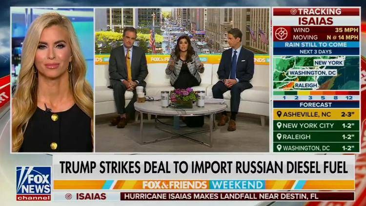 Un momento della trasmissione su Fox News