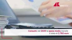 Consumi, Istat: nel 2025 spesa famiglie a 2.782 euro