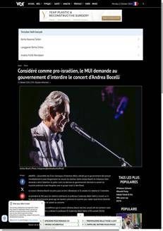 Indonesia: MUI calls for cancellation of Andrea Bocelli concerts over alleged support for Zionism.