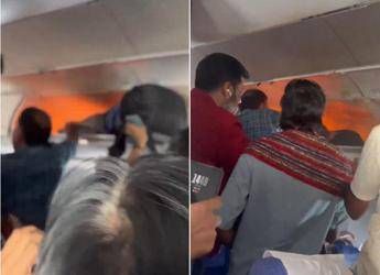 Le immagini dell'incendio sul volo IndiGo