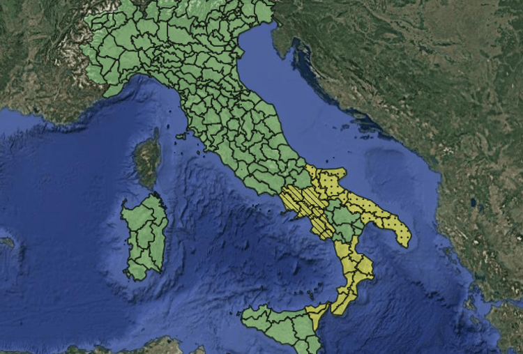 Allerta meteo 13 ottobre 2026 - (Protezione civile)
