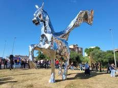Inaugurazione nel quartiere Librino di Catania, della “Porta di Pegaso” con la statua “Pegaso, il cavallo alato” - (Adnkronos)