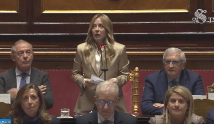 Giorgia Meloni in Senato