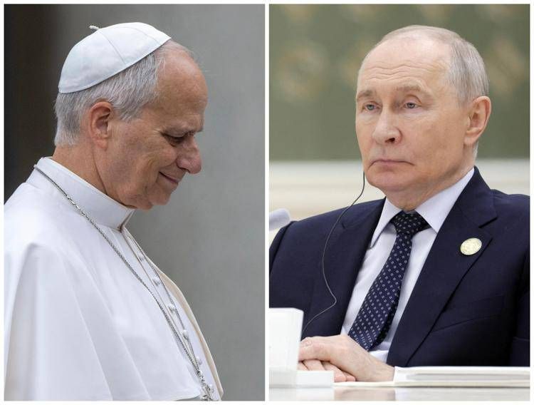 Papa Leone XIV e Vladimir Putin - (Foto Ipa e Afp)
