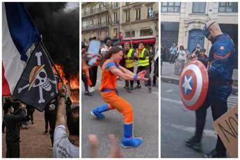 La bandiera di One Piece, Goku e Capitan America - Afp e X