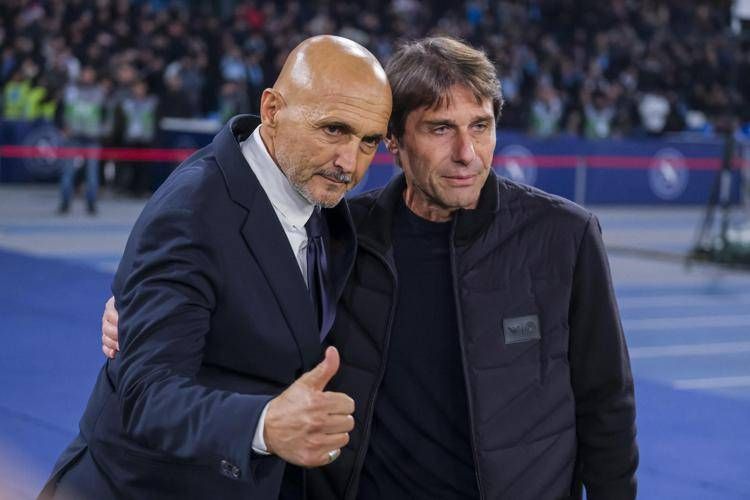 Spalletti accanto a Conte prima di un Napoli-Juve della passata stagione - IPA